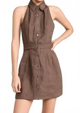 NEW HEVRON domino mini dress in chocolate